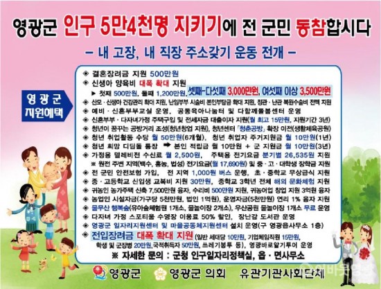 영광군 인구 목표 5만4천명 설정, 전 군민 함께 추진한다 1.jpg