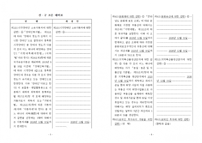 입법예고(영광군 군세 감면 조례 일부개정 조례(안))003.png