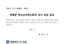 영광군 청소년오케스트라 강사 모집 공고(플루트)